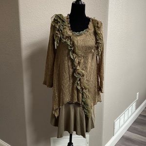 NWT Peasant Dress Olive Green Small